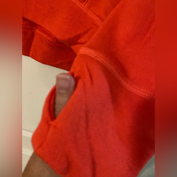 Reebok sweatshirt hoodie. NWT neon cherry color, thumb holes. - Picture 4 of 7